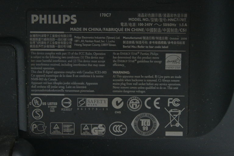 MONITOR PHILIPS 170C 17"