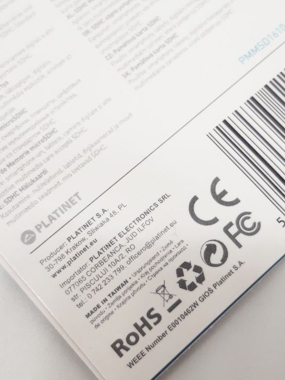 KARTA PAMIĘCI PLATINET 16 GB+ ADAPTER