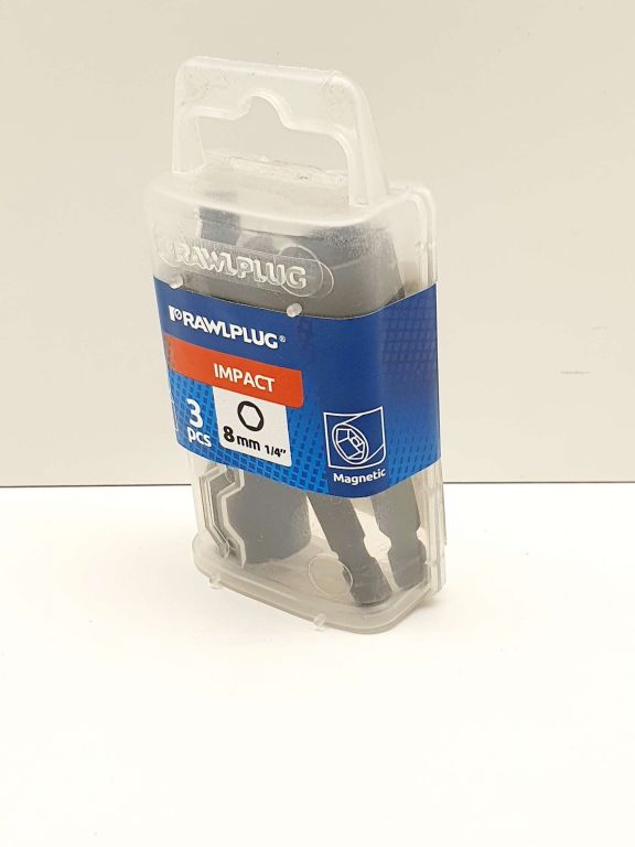 KLUCZE NASADOWE RAWLPLUG 8MM 1/4" 3 SZT