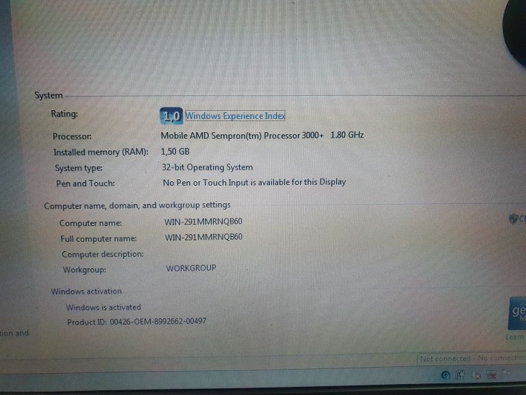 TANI LAPTOP BLUEDISK ARTWORKER C89 - 1.5GB RAM