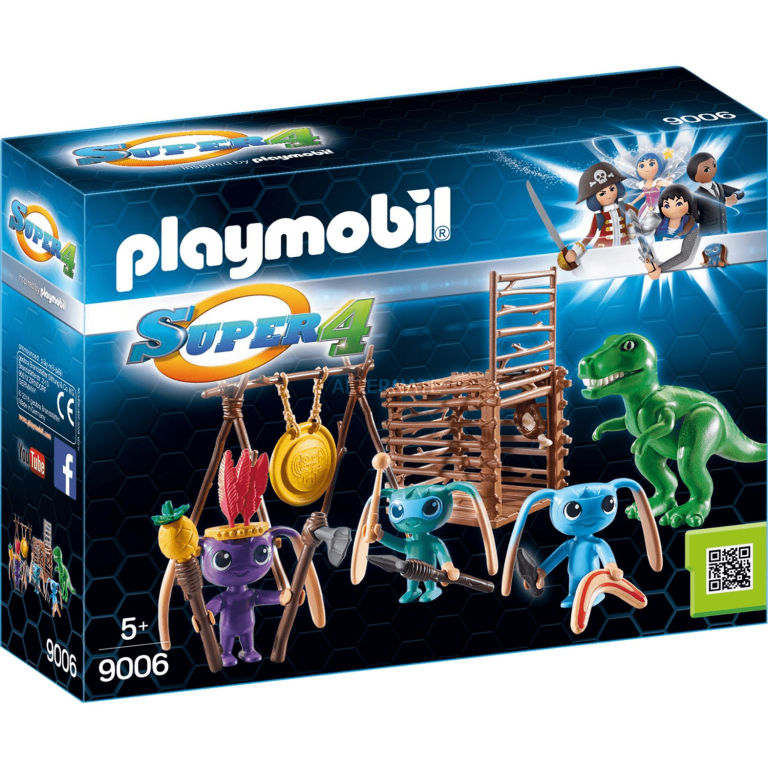 PLAYMOBIL 9006 WOJOWNICY ALIEN Z PUŁAPKĄ NA T-REX