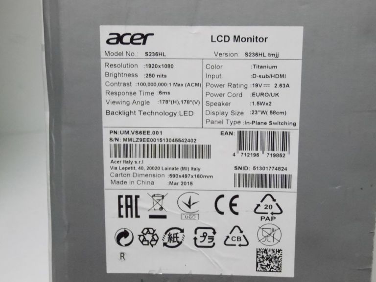 MONITOR ACER S236HL