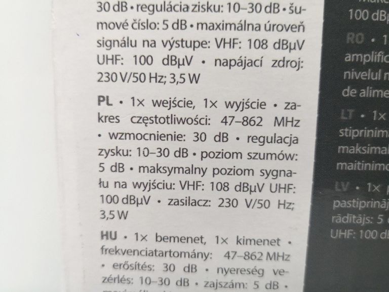 WZMACNIACZ ANTENOWY EMOS EU7035FR