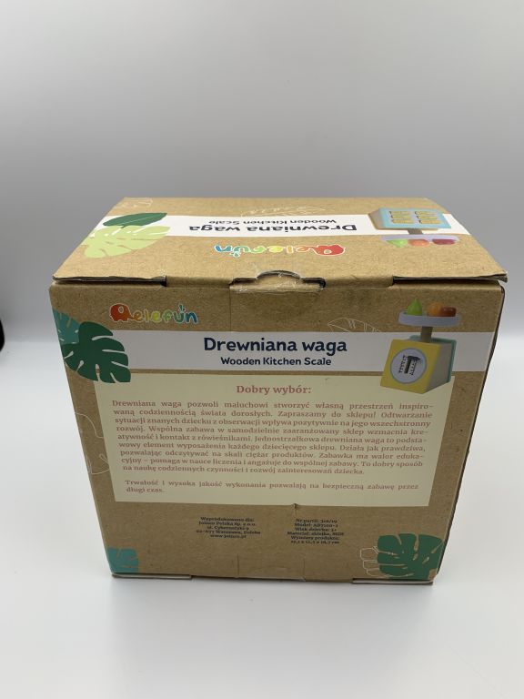 DREWNIANA WAGA KUCHENNA SKLEPOWA DLA DZIECI ELEFU