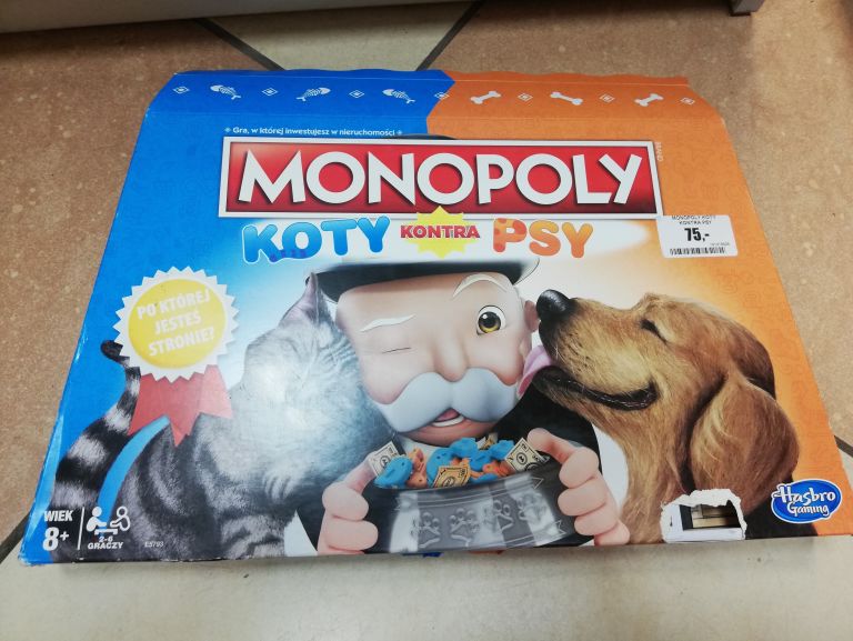HASBRO GRA PLANSZOWA MONOPOLY KOTY KONTRA PSY