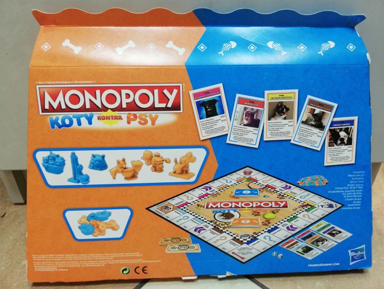 HASBRO GRA PLANSZOWA MONOPOLY KOTY KONTRA PSY