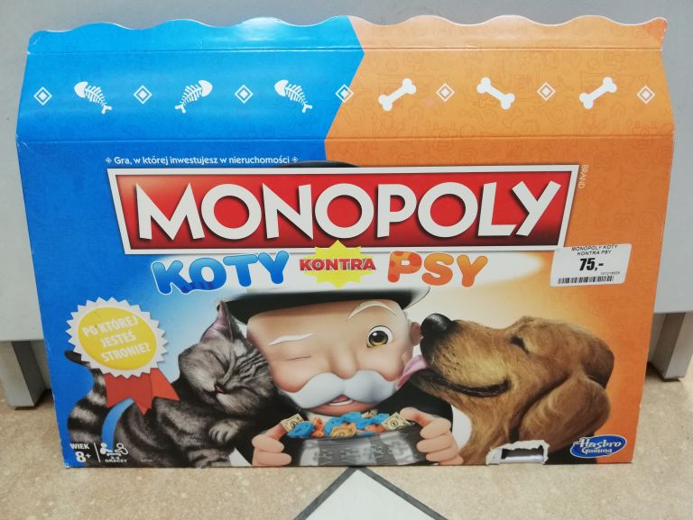 HASBRO GRA PLANSZOWA MONOPOLY KOTY KONTRA PSY