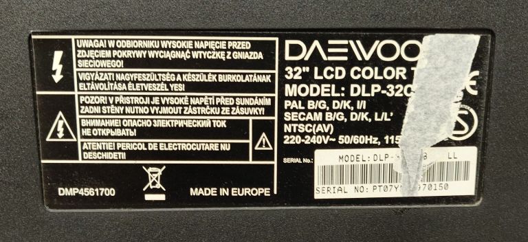 TELEWIZOR DAEWOO DLP32 TYLKO ODBIÓR OSOBISTY OPIS