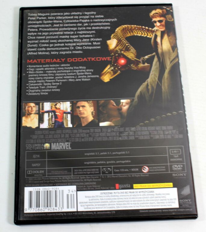 SPIDER-MAN 2 FILM DVD