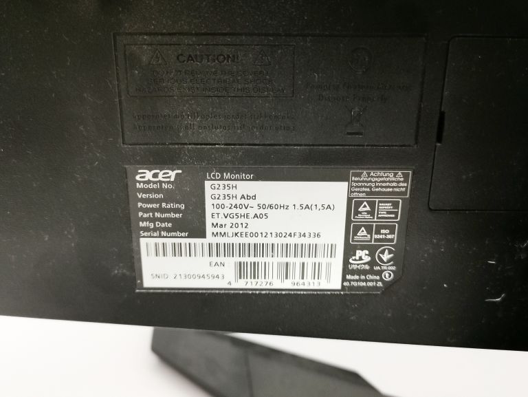 USZKODZONY MONITOR ACER G235H 23"