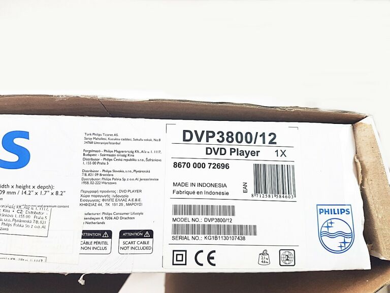 DVD PHILIPS DVP3800/12 KOMPLET
