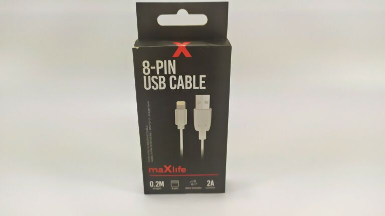 MAXLIFE KABEL USB - LIGHTENING 0,2M 2A 8-PIN BIAŁY