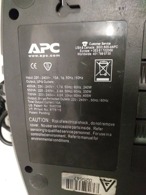 ZASILACZ UPS APC BACK-UPS ES 400 VA, 230 V