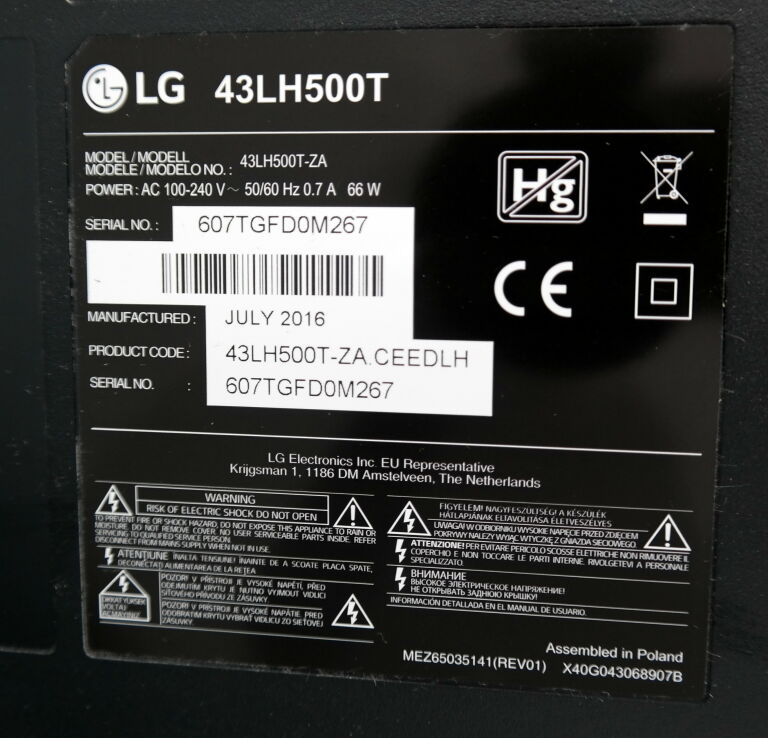 TELEWIZOR LG 43LH500T FULL HD
