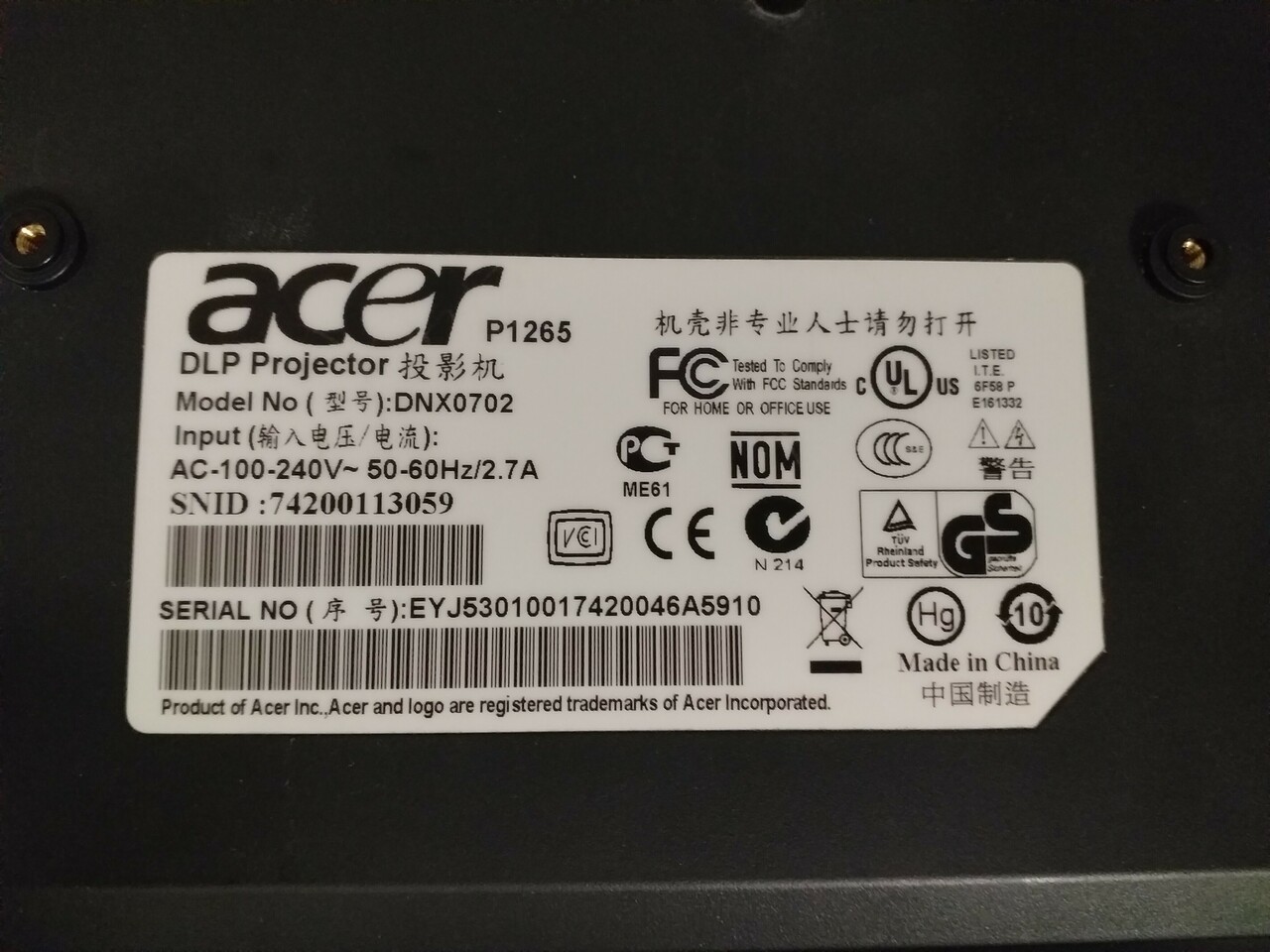 projektor-rzutnik-acer-p1265-dlp-1024-x-768-180w-stan-uzywany