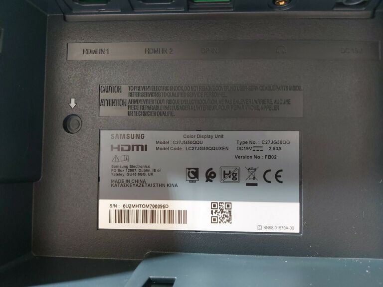 MONITOR SAMSUNG C27JG50QQUX/27''/WQHD/144HZ