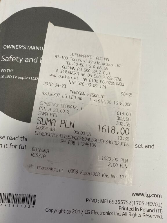 telewizor-lg-43uj6307-stan-uszkodzony