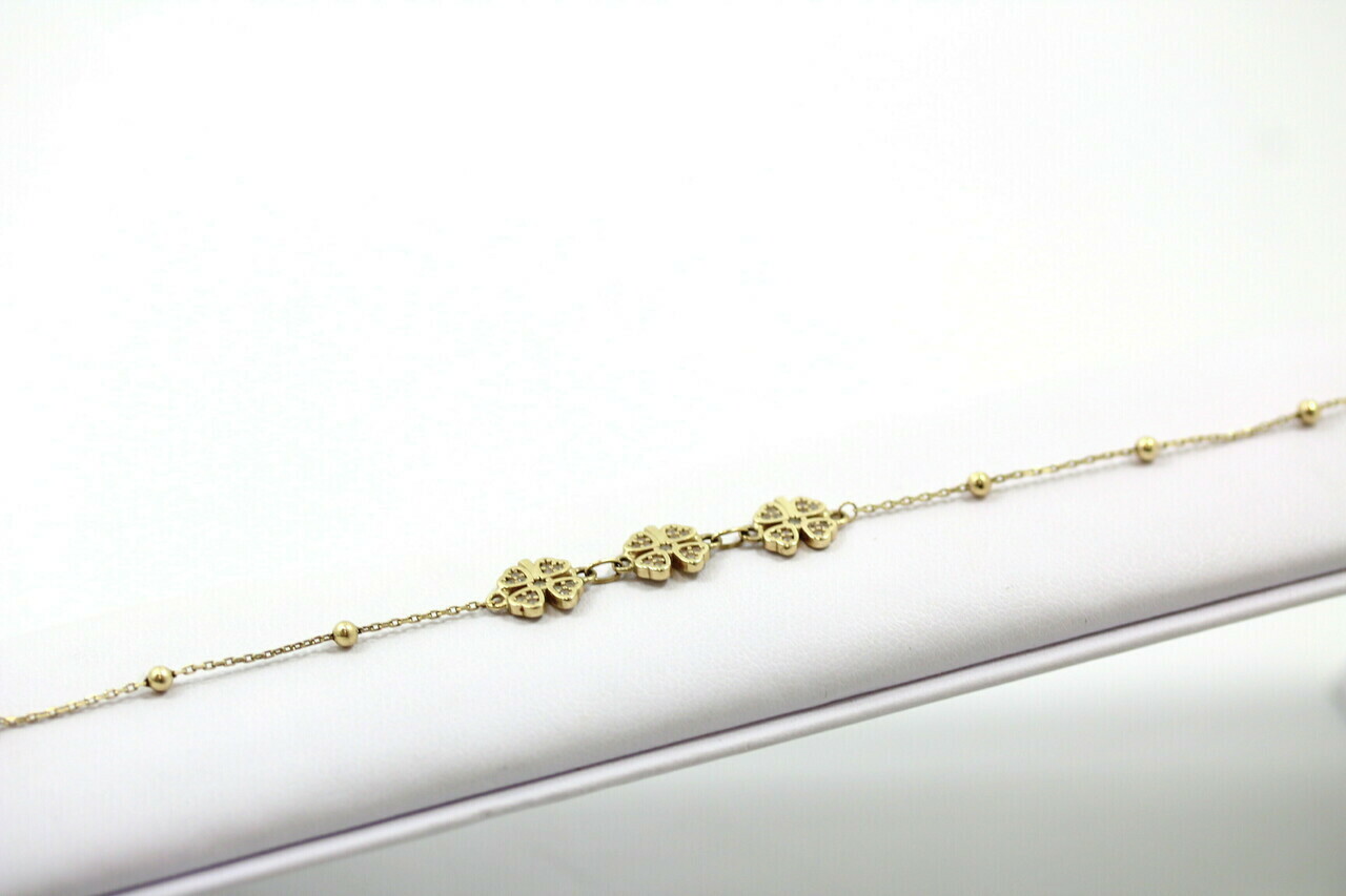 nowa-zlota-bransoletka-585-275g-19cm-koniczynki-stan-11323-2