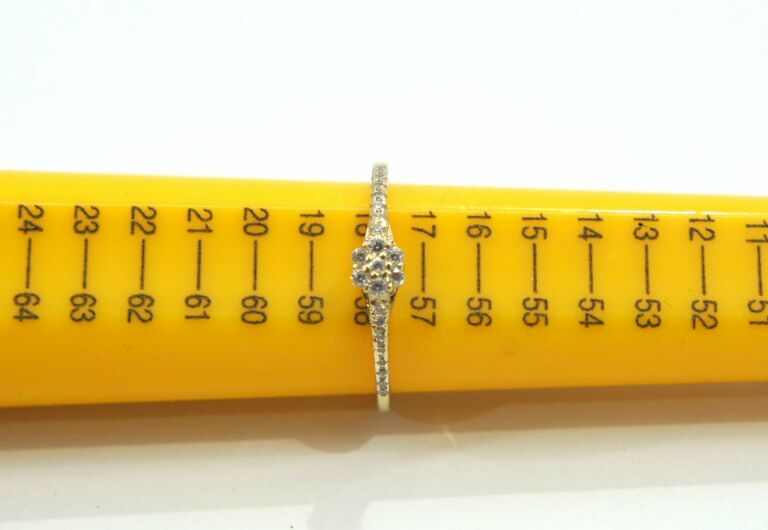 ZŁOTY PIERŚCIONEK KWIATEK Z CYRKONIAMI PR.585 1,74G R.18