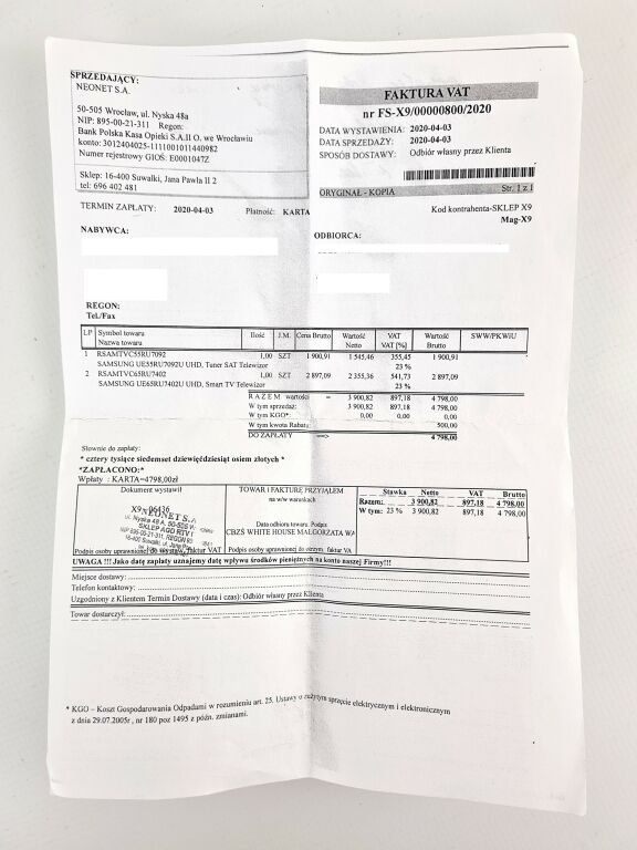 TV SAMSUNG UE65RU7402U GWARANCJA