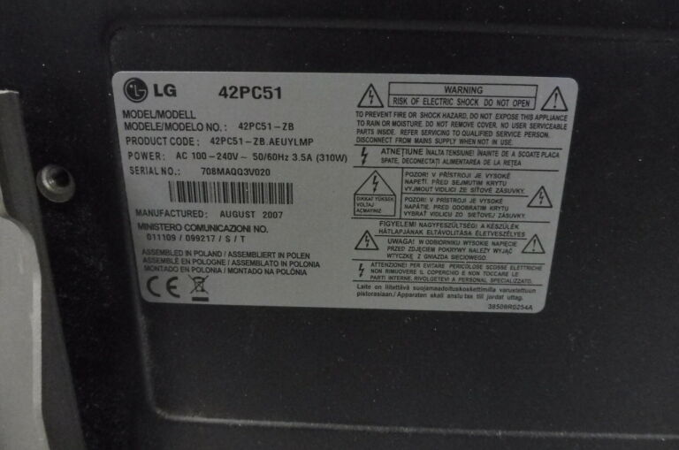 TELEWIZOR LG 42PC51 PILOT