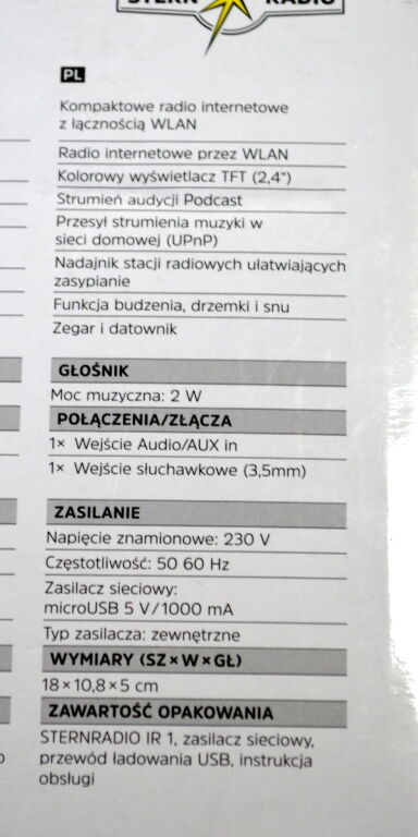 RADIO INTERNETOWE WIFI TECHNISAT STERNRADIO IR1