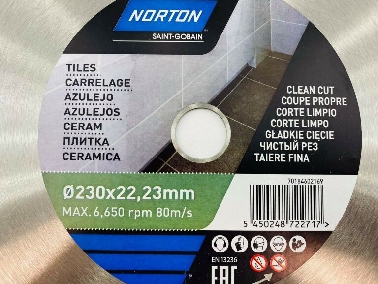 TARCZA DIAMENTOWA NORTON 230 X 22,23 MM. CERAMIKA