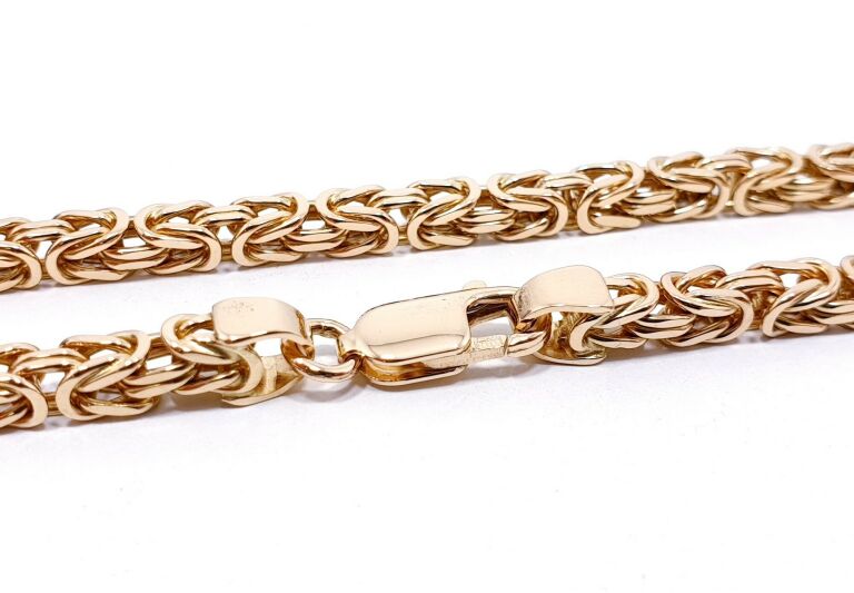 piekny-zloty-lancuszek-splot-krolewski-pr585-stan-uzywany