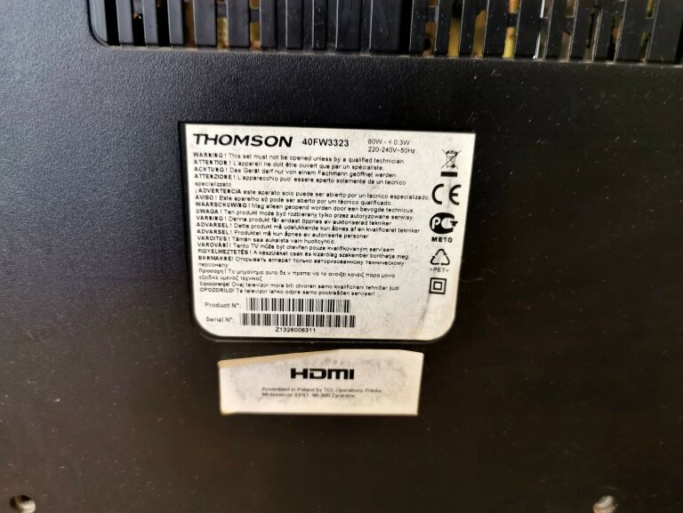 TV THOMSON 40FW3323 + PILOT