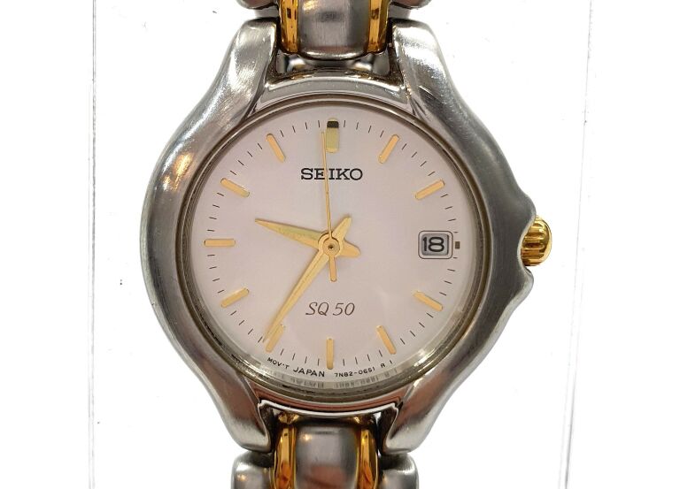 ZEGAREK DAMSKI SEIKO SQ-50 7N82-0303 BRANSOLETA