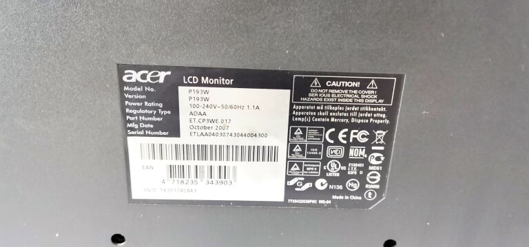 MONITOR ACER P193W