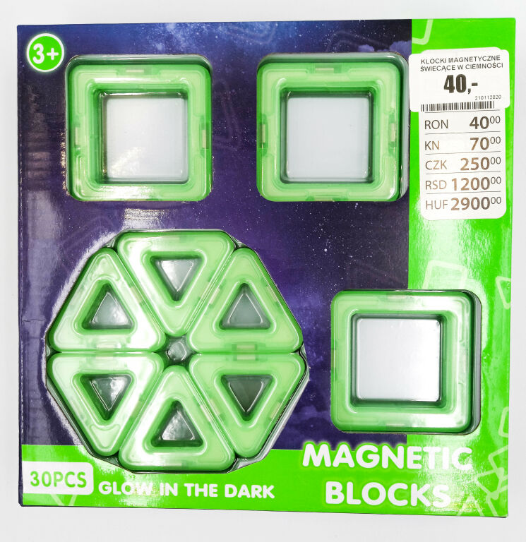 KLOCKI MAGNETYCZNE ŚWIECĄCE W CIEMNOŚCI