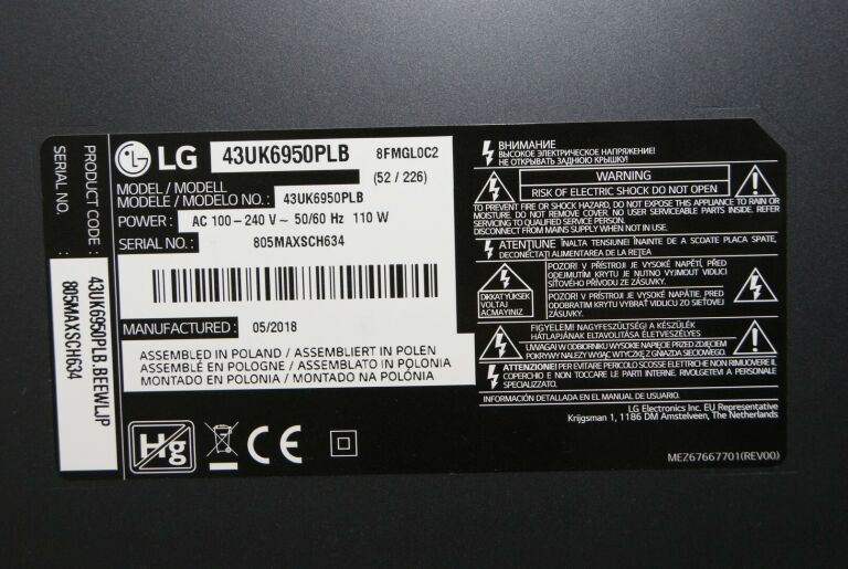 TELEWIZOR LG 43UK6950PLB + UBEZPIECZENIE