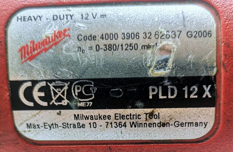 WKRETARKA MILWAUKEE PLD 12X