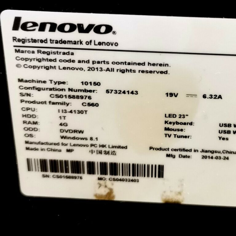 KOMPUTER LENOVO C560 ALL IN ONE