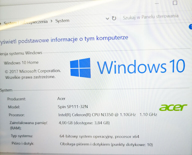 ACER SPIN 1 SP111-32N 4GB SSD32GB WIN10 + RYSIK