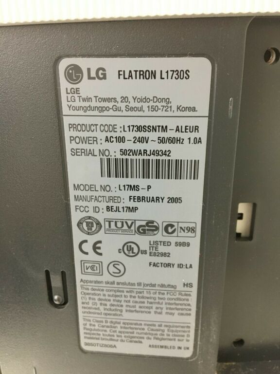 MONITOR LG FLATRON 17"