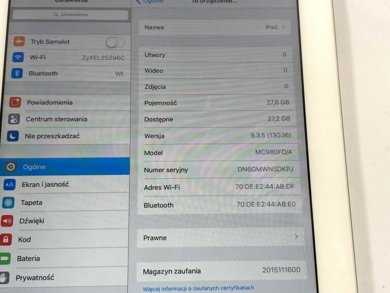 TABLET APPLE IPAD 2 9,7 512 MB / 32 GB (A1395)