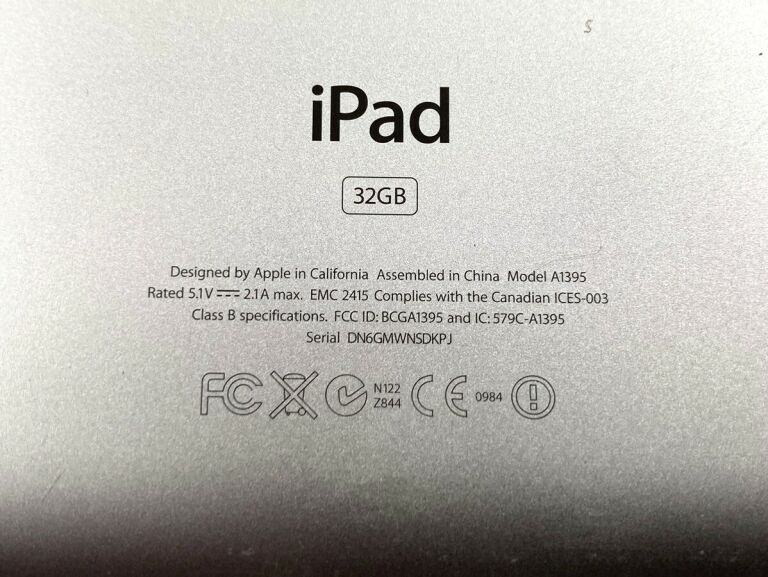 TABLET APPLE IPAD 2 9,7 512 MB / 32 GB (A1395)