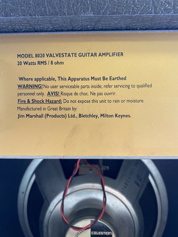 MARSHALL 8020 VALVESTATE 20 WZMACNIACZ GITAROWY