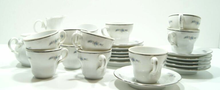 PORCELANOWY ZESTAW KAWOWY BOGUCICE 26-ELEMENTOWY