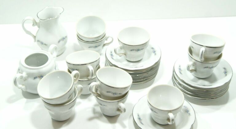 PORCELANOWY ZESTAW KAWOWY BOGUCICE 26-ELEMENTOWY
