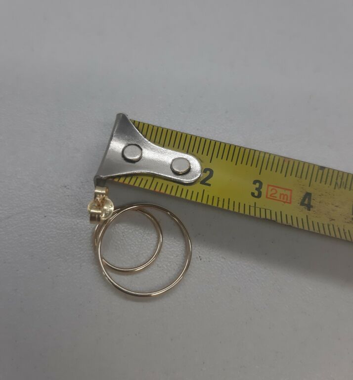 ZŁOTE KOLCZYKI PODWÓJNE KOŁA 2CM 585