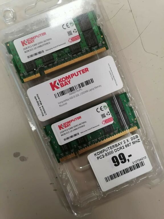 KOMPUTERBAY 2 X 2GB PC2-5300 DDR2 667 MHZ