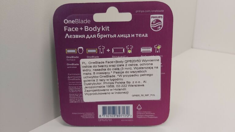 OSTRZA PHILIPS ONE BLADE QP620/50 FACE + BODY KIT