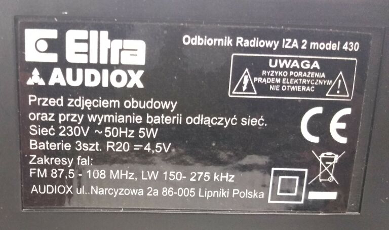 RADIO ELTRA AUDIOX IZA