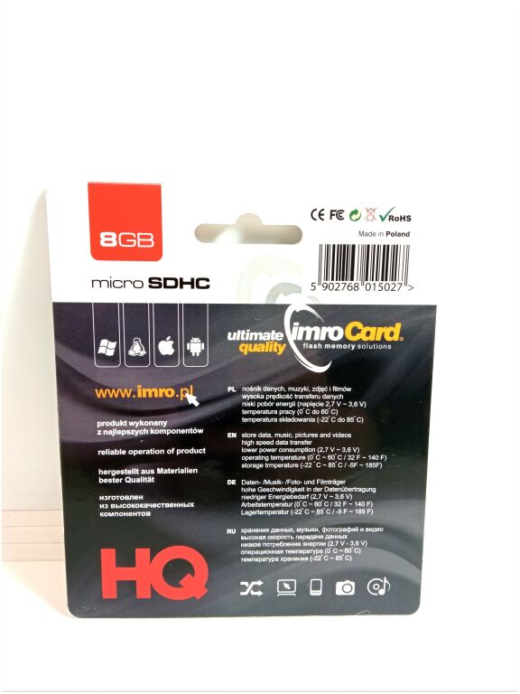 NOWA KARTA PAMIĘCI MICRO SD 8GB