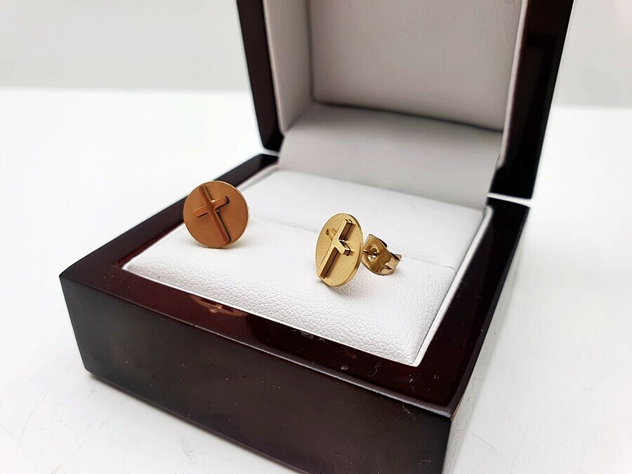 kolczyki-stal-chirurgiczna-krzyzyki-zloty-kolor-ean-gtin-5906670300318