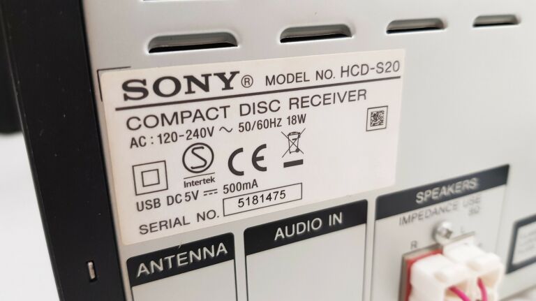 WIEŻA SONY HCD-S20 + 2 GŁOŚNIKI