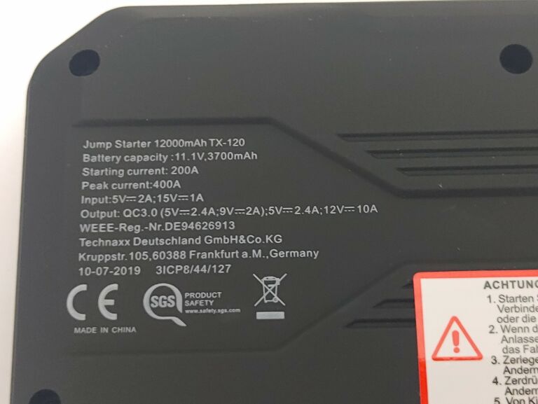 TECHNAXX JUMPSTARTER 12000MAH TX-120 POWERBANK